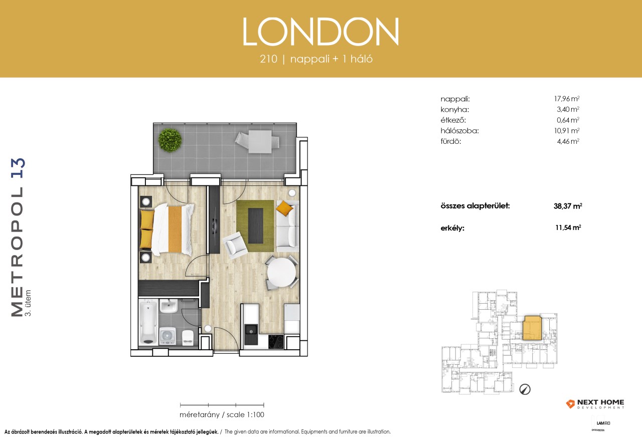 210 új építésű lakás alaprajza